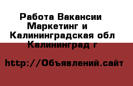 Работа Вакансии - Маркетинг и PR. Калининградская обл.,Калининград г.